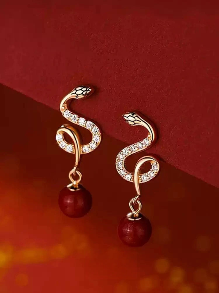Cinnabar earrings - remove bad luck