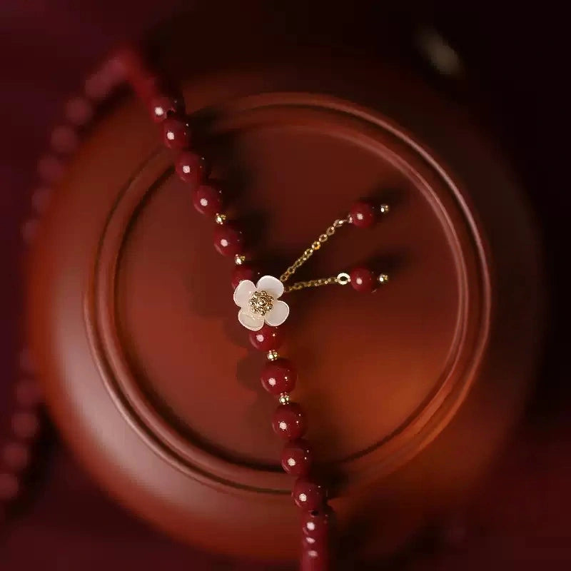 Cinnabar necklace--Buddhist mascot