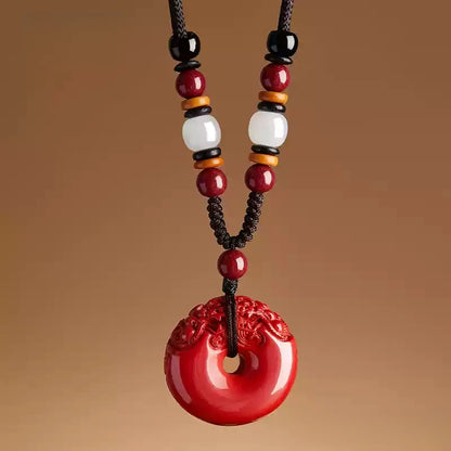 Cinnabar necklace--Buddhist mascot