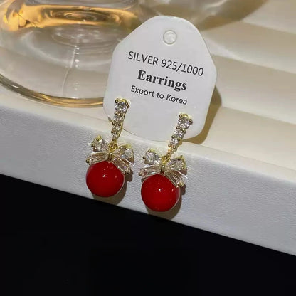 Cinnabar earrings--Birth Month Blessing
