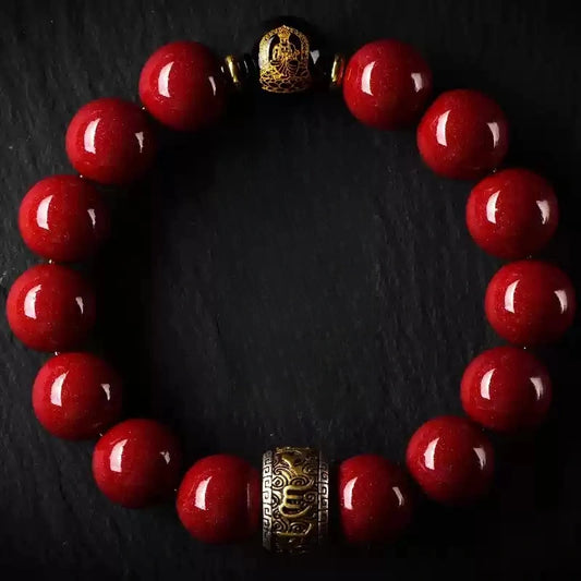 Cinnabar bracelet--increase luck
