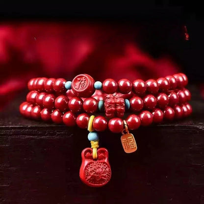 Cinnabar bracelet--wishing elders health and longevity
