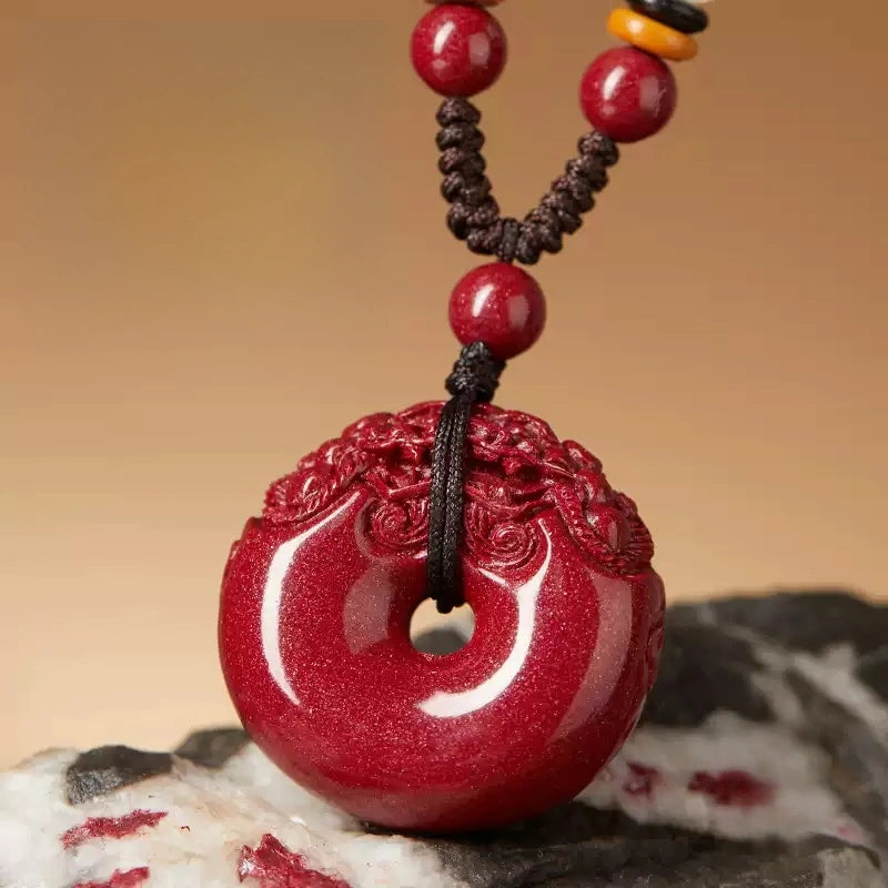 Cinnabar necklace--Buddhist mascot