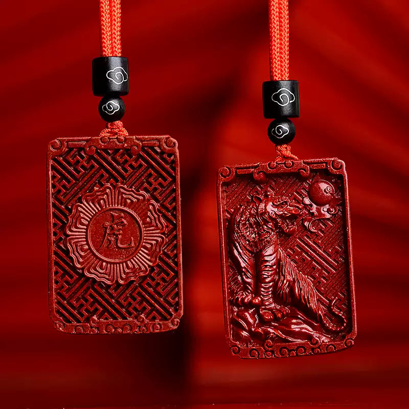 Limited cinnabar zodiac pendant